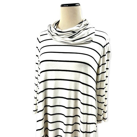 Altar’d State White Black Stripes Cowl Neck Flare Tunic/ Dress Sz. Medium - Picture 4 of 5